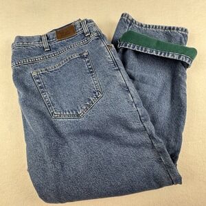 VTG LL Bean Double L Natural‎ Fit Fleece Flannel Lined Pants Men's 42x29